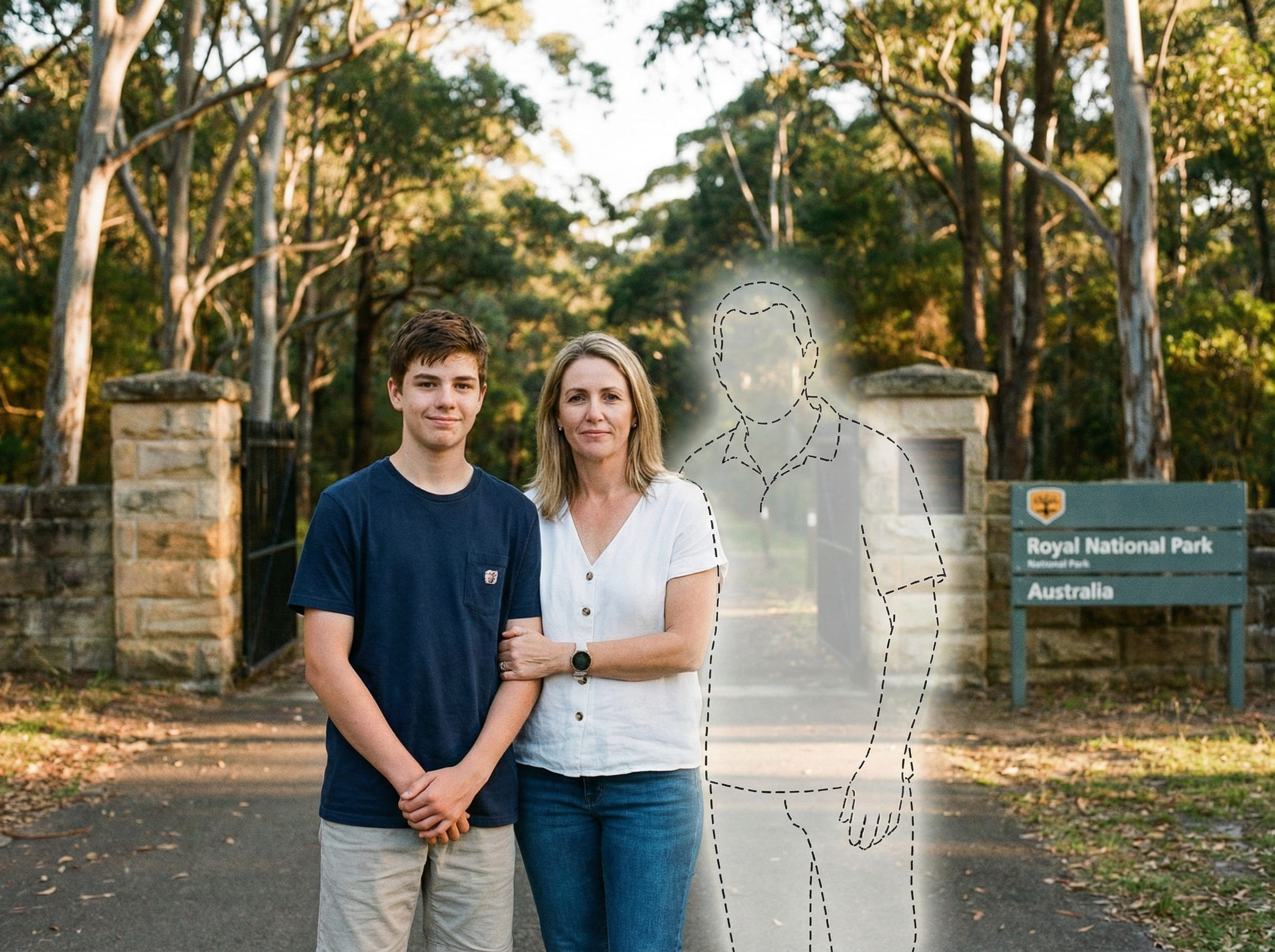Same family gathering scene where dad is missing in the original moment