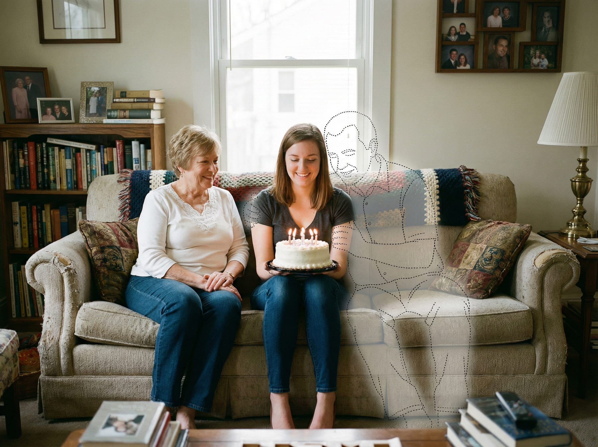 Same printable keepsake scene where dad is missing in the original moment