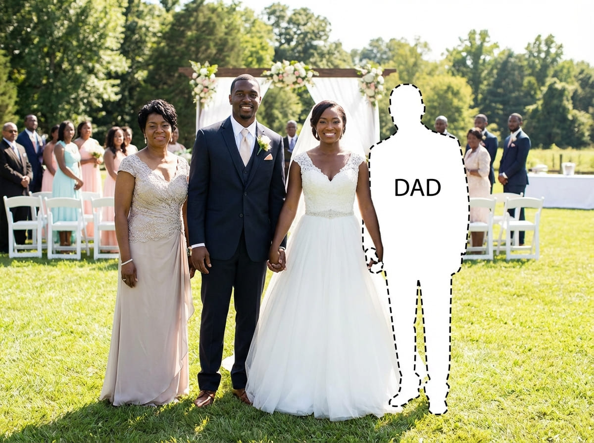 Same wedding scene context image showing lighting direction and shadow softness in the original moment