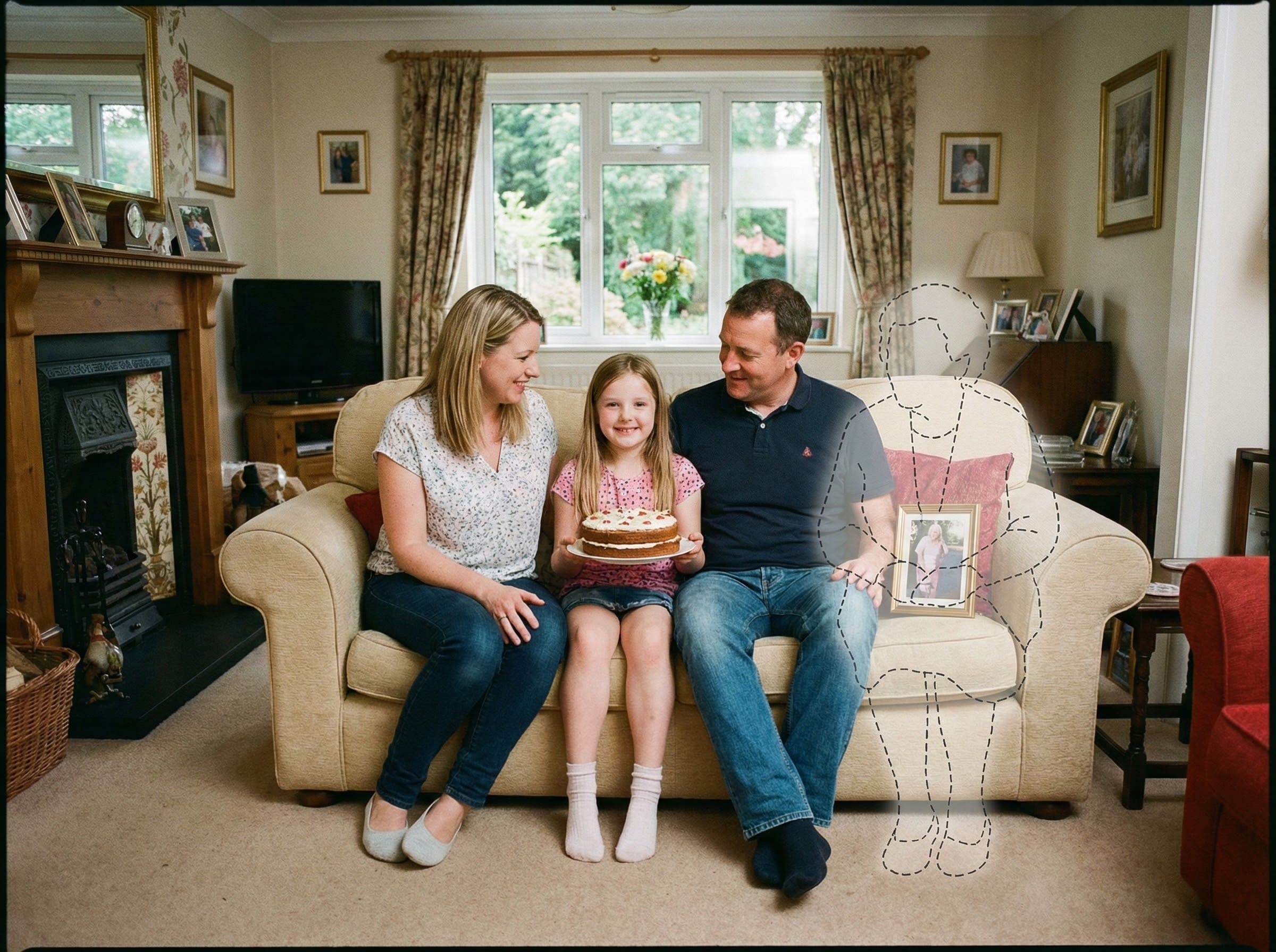 Original printable keepsake scene used to show lighting direction and edge cues