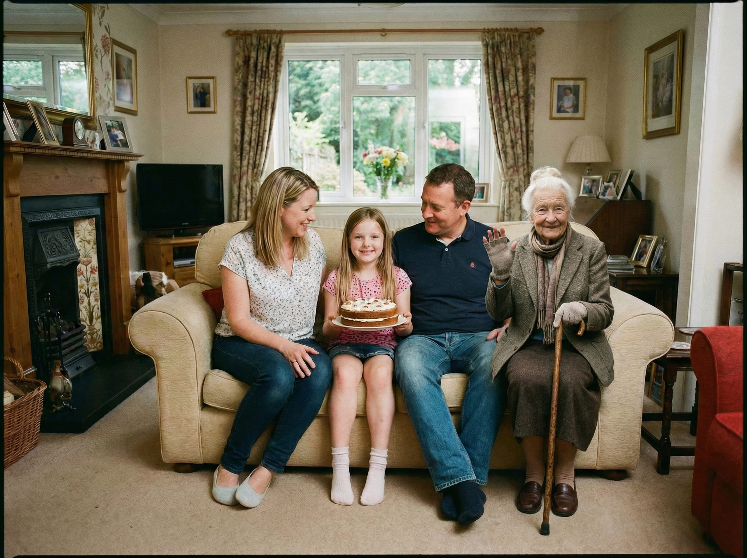 Completed printable keepsake scene showing natural blending suitable for framing