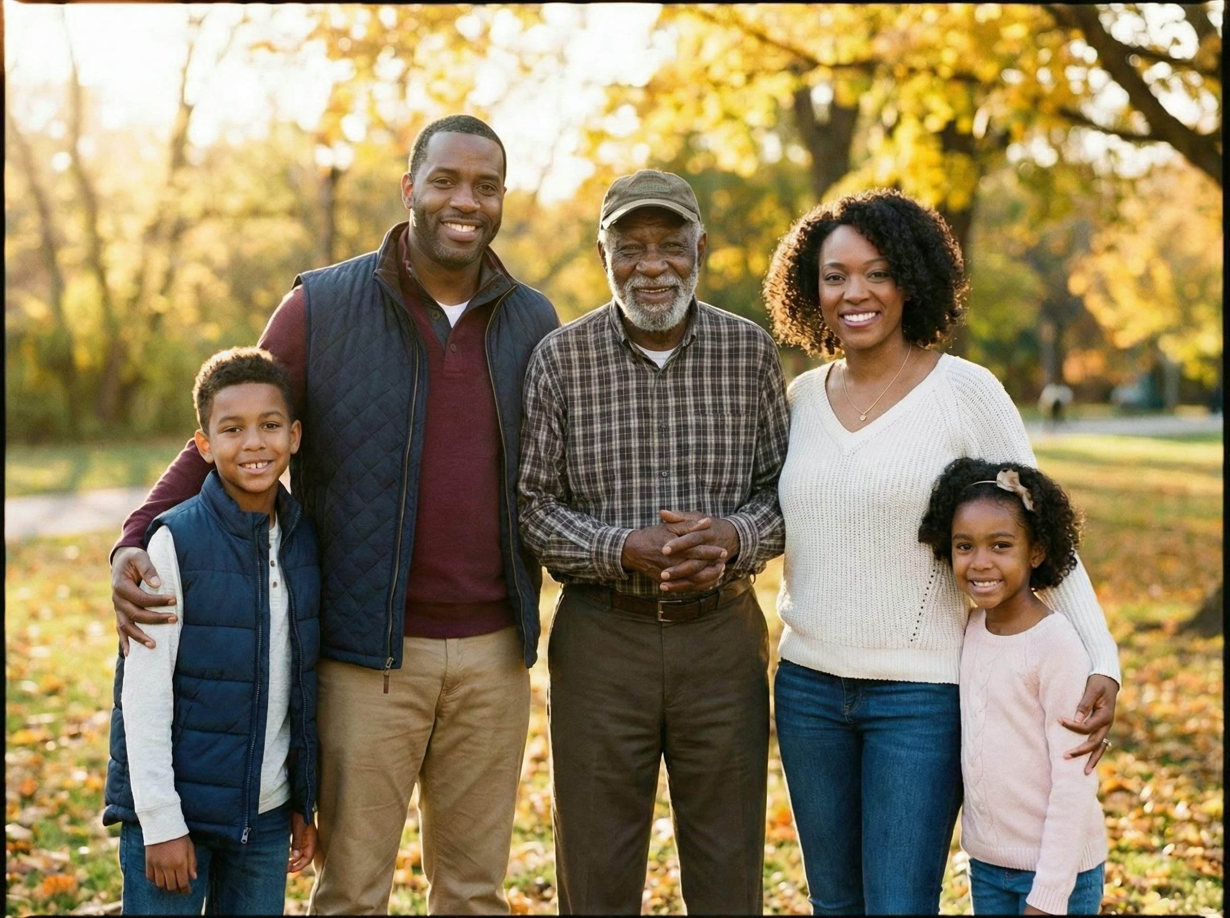 Completed scene showing consistent lighting direction and believable shadows after adding the loved one