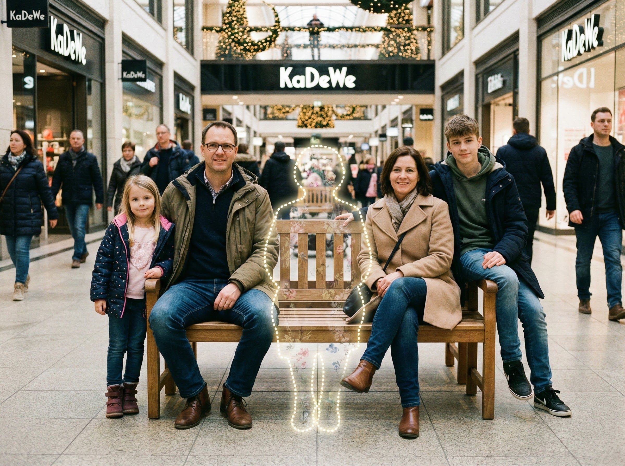 Original family gathering scene used to show natural spacing and camera distance