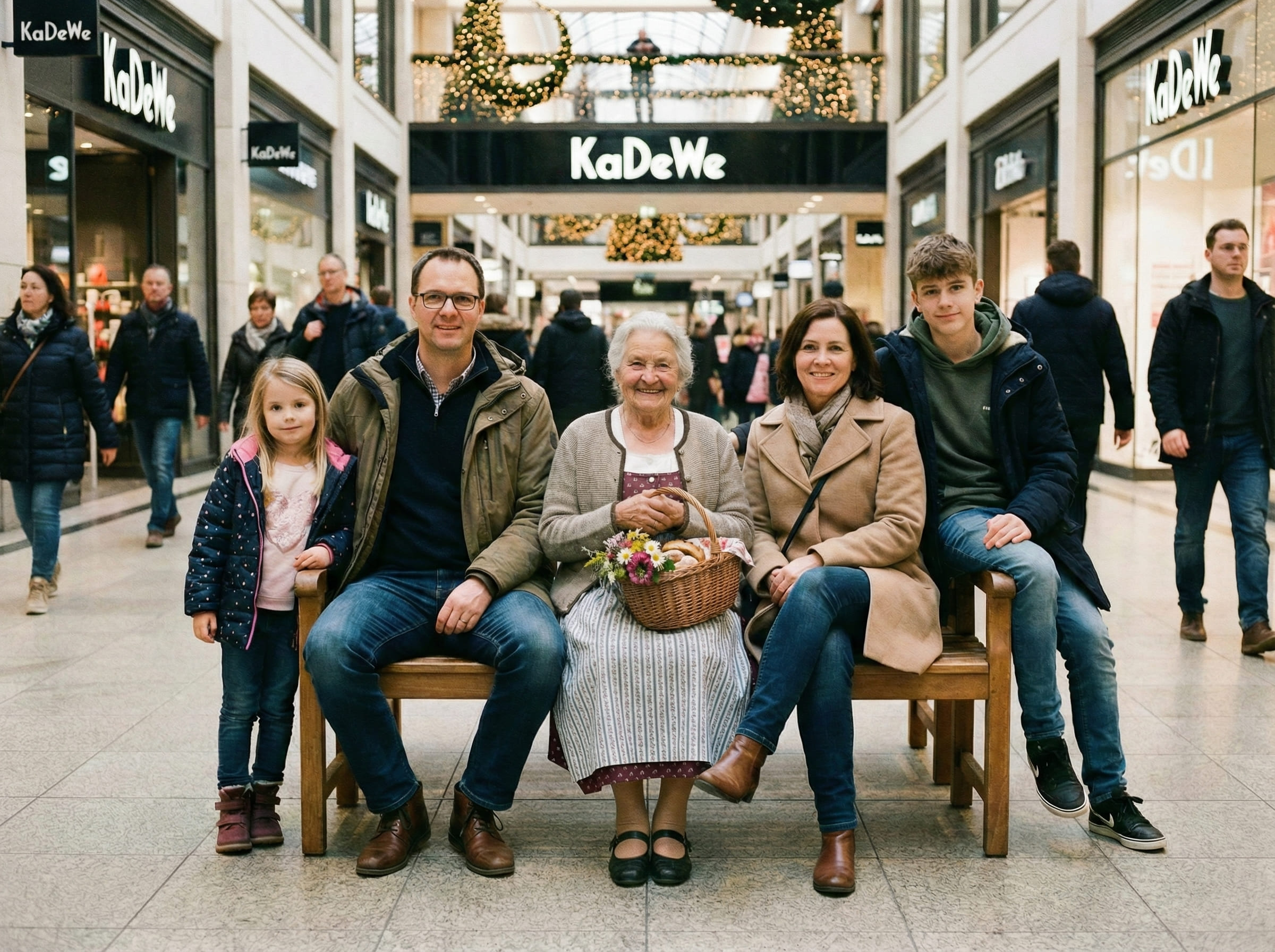 Completed family gathering scene showing believable depth and consistent lighting