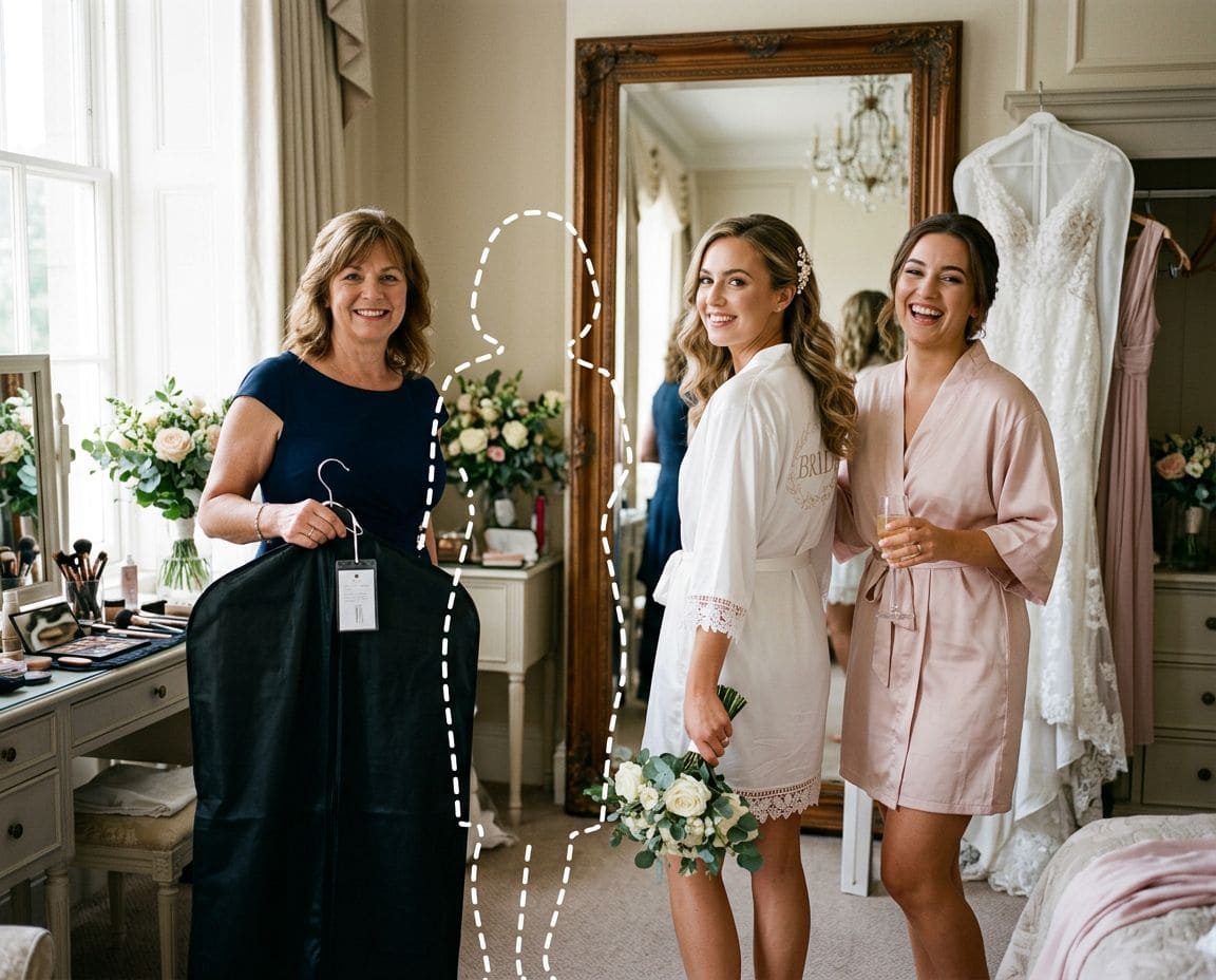 Original bridal preparation portrait with a natural opening for the brides mother