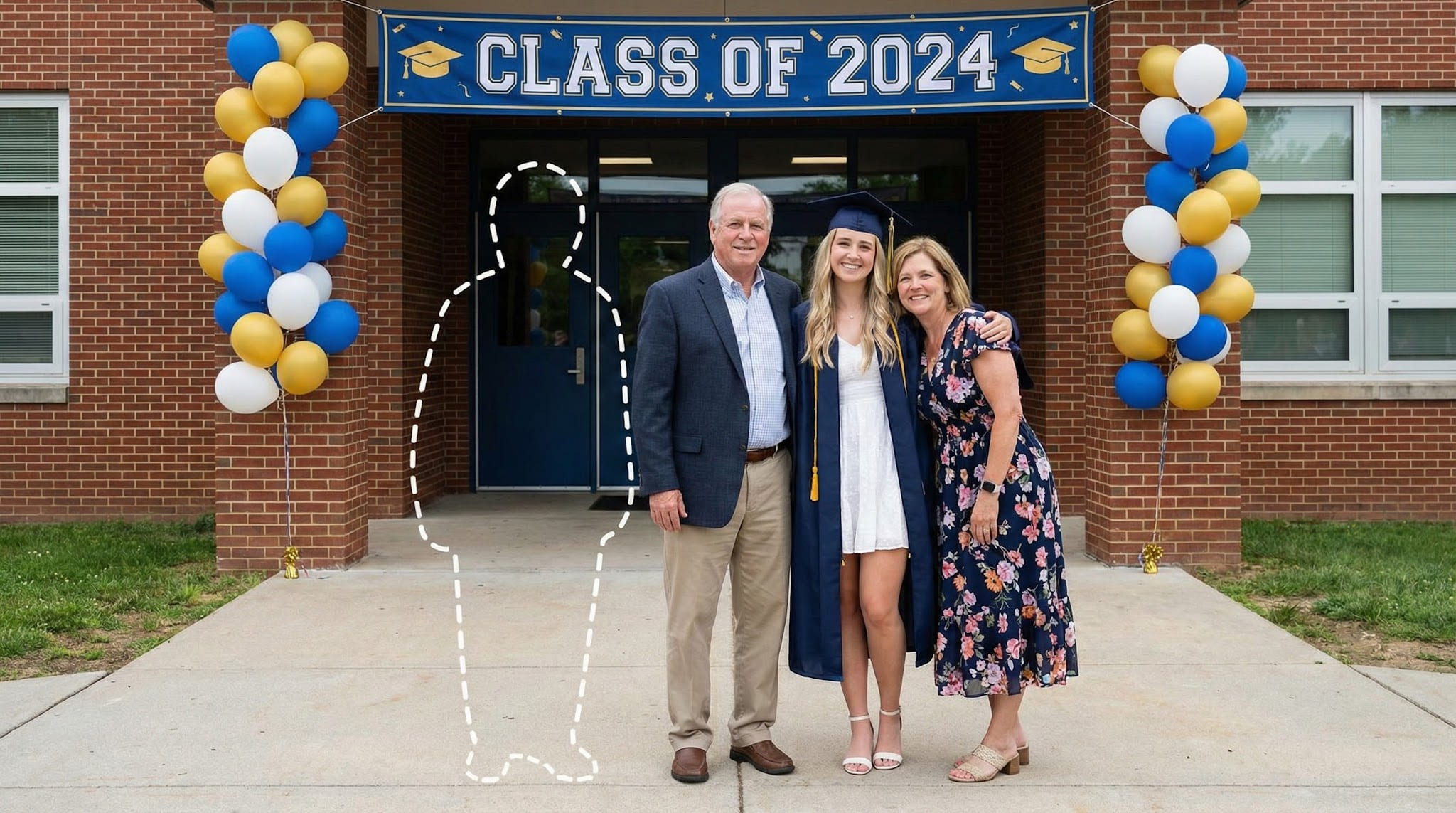 Same printable keepsake scene in the original moment where someone important is missing